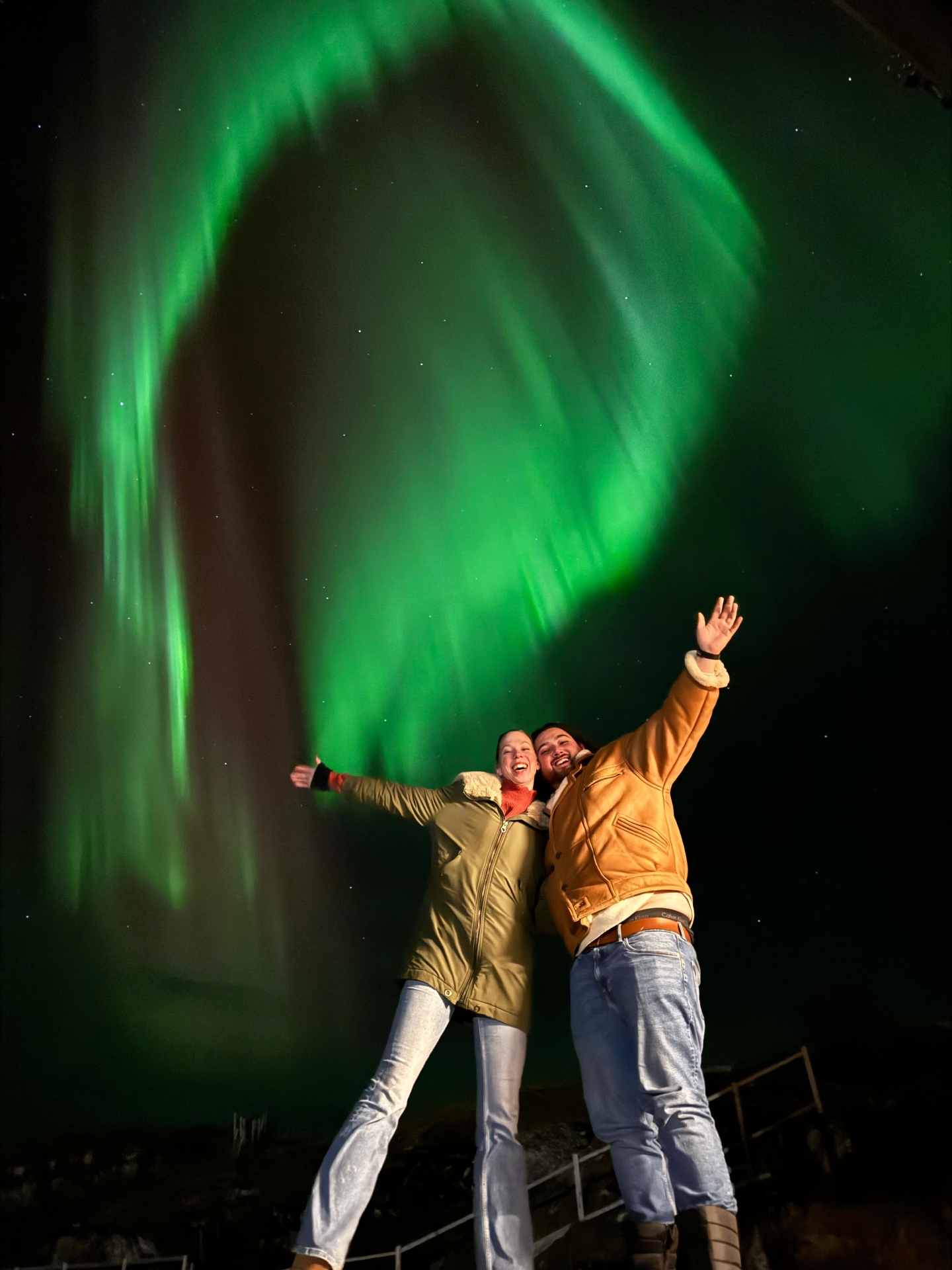 Het noorderlicht boven ons — een avond die we nooit vergeten.